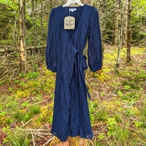 EMERSON FRY India Collection Women's Cotton Wrap Dress, size Small